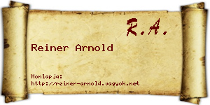 Reiner Arnold névjegykártya